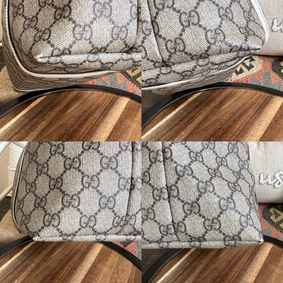 GUCCI “Joy” GG Monogram Tote With White Leather Trim - Picture 7 of 17